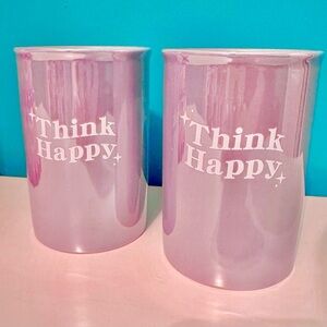 Set of Two Ceramic Iridescent Purple Makeup Brush Holder Cups-Think Happy